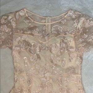 Rose lace fabric dress, NEW no tags